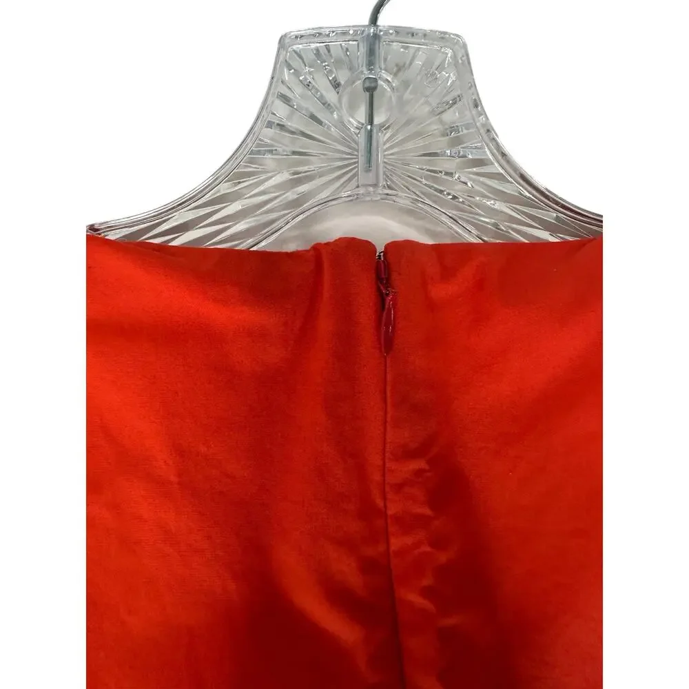 J.Crew Orange Organic Cotton Classy Dressy‎ Sleeve Wrap Top Shirtdress Size 2